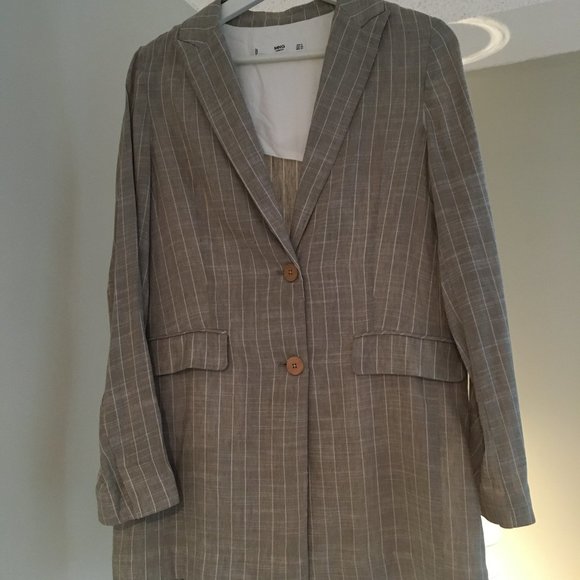 Beige Linen Blend Blazer - Picture 8 of 11